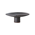 Handgemaakte schaal op voet zwart 33 x13 cm